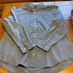 Izod blue check button down dress shirt size 2XL